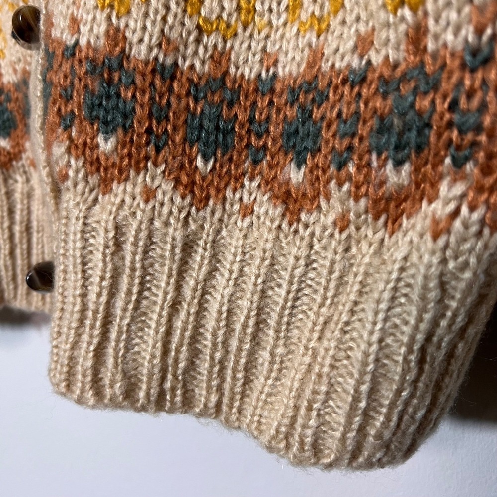 Rewind‎ Womens Fair Isle Vintage-Inspired Toggle Button Cardigan Neutral Small - Picture 10 of 12
